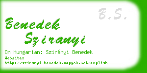 benedek sziranyi business card