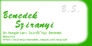 benedek sziranyi business card